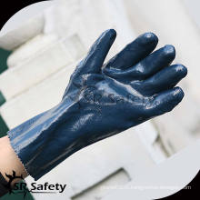 SRSAFETY Черные нитрилы более длинные химические перчатки защита / черные безопасные нитриловые рабочие перчатки